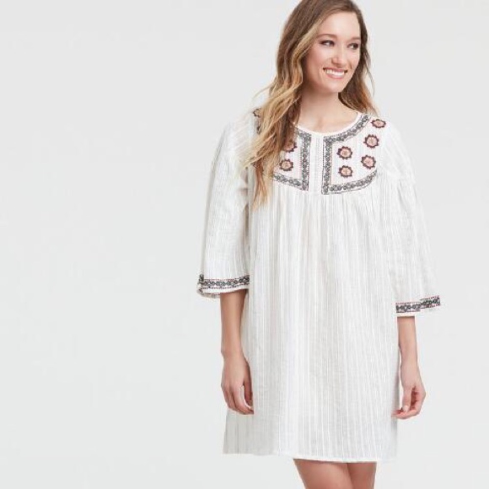 White Embroidered Hesperia Dress
